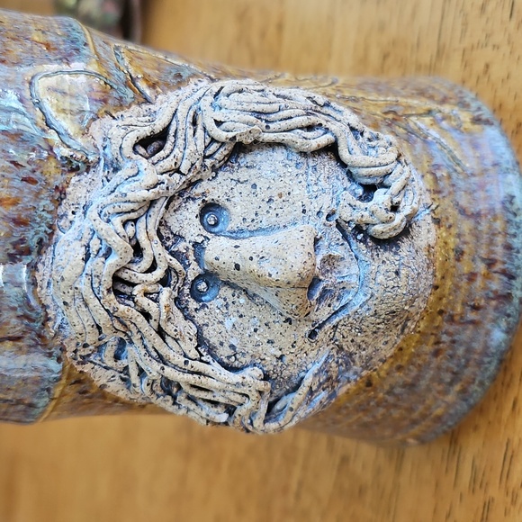 Studio Art Pottery Green Man Mug - Picture 8 of 8